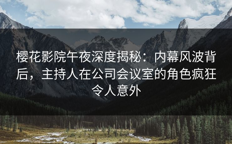 樱花影院午夜深度揭秘：内幕风波背后，主持人在公司会议室的角色疯狂令人意外