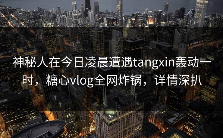 神秘人在今日凌晨遭遇tangxin轰动一时,糖心vlog全网炸锅,详情深扒 神秘人在今日凌晨遭遇tangxin轰动一时,糖心vlog全网炸锅,详情深扒